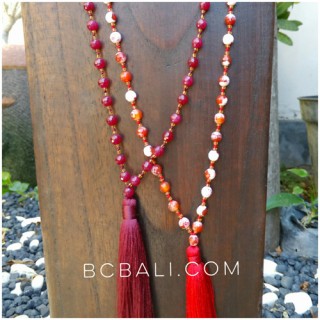 ceramic beads necklace tassels fashion two color